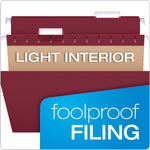 Pendaflex Recycled Hanging File Folders, 1/5 Tab, Letter Size, Burgundy, 25/Box (81613)