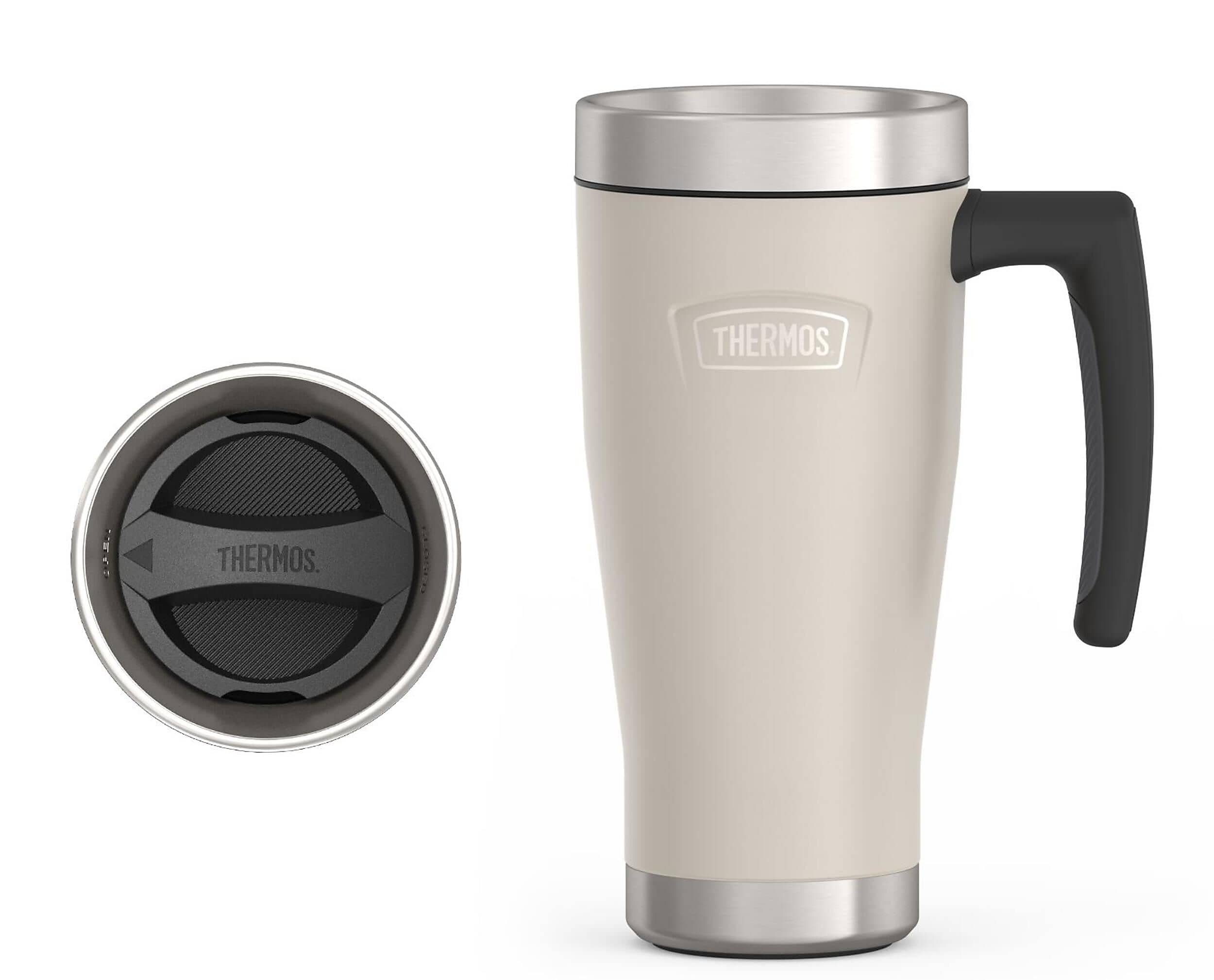 Thermos Icon Stainless Steel Vacuum Insulated Travel Mug, 16 oz., Sandstone (EAIS1002SN4)