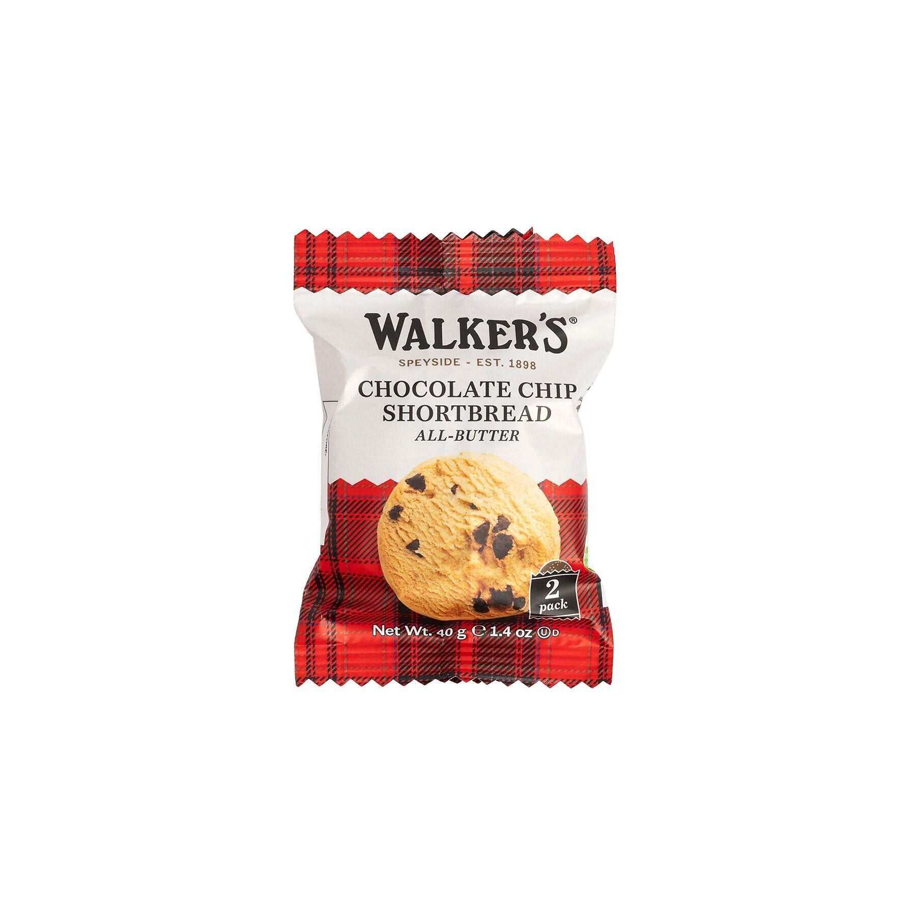 Walker's Chocolate Chip Shortbread Cookies, 1.4 oz, 20/Box (WKR06536)