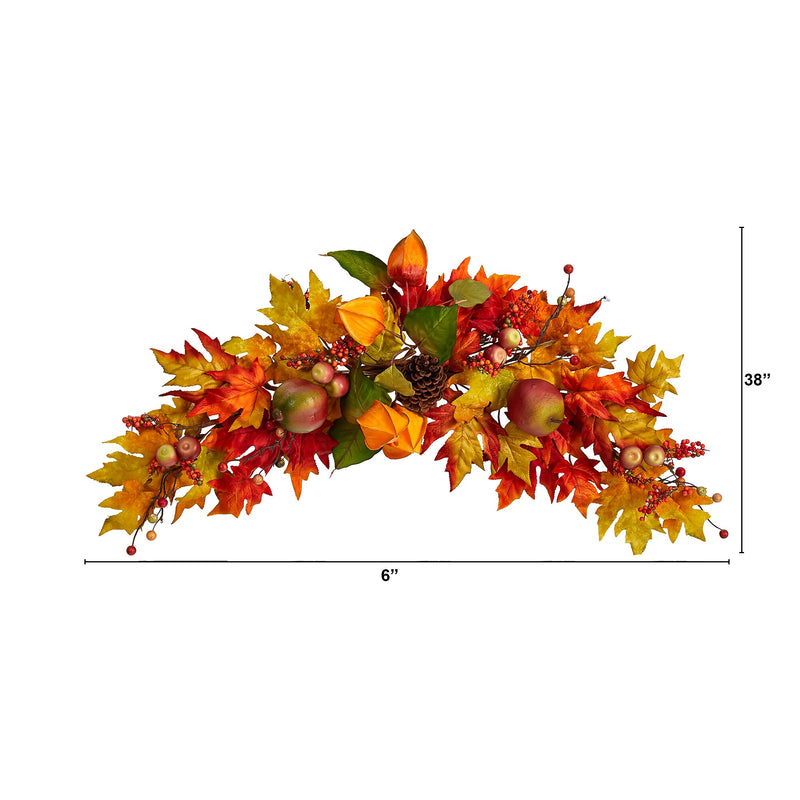 Nearly Natural 38" Autumn Maple Leaf Berry Artificial Swag (W1233)