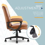 Click365 Classic Comfort Ergonomic Bonded Leather Swivel Executive Chair, Cognac (CCHR10024A)