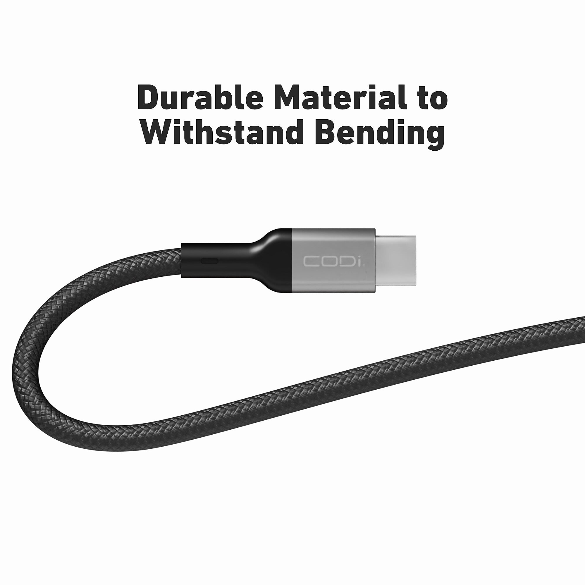 CODi 6' USB-C to USB-C Braided Nylon Charge & Sync Cable, Black (A01069)
