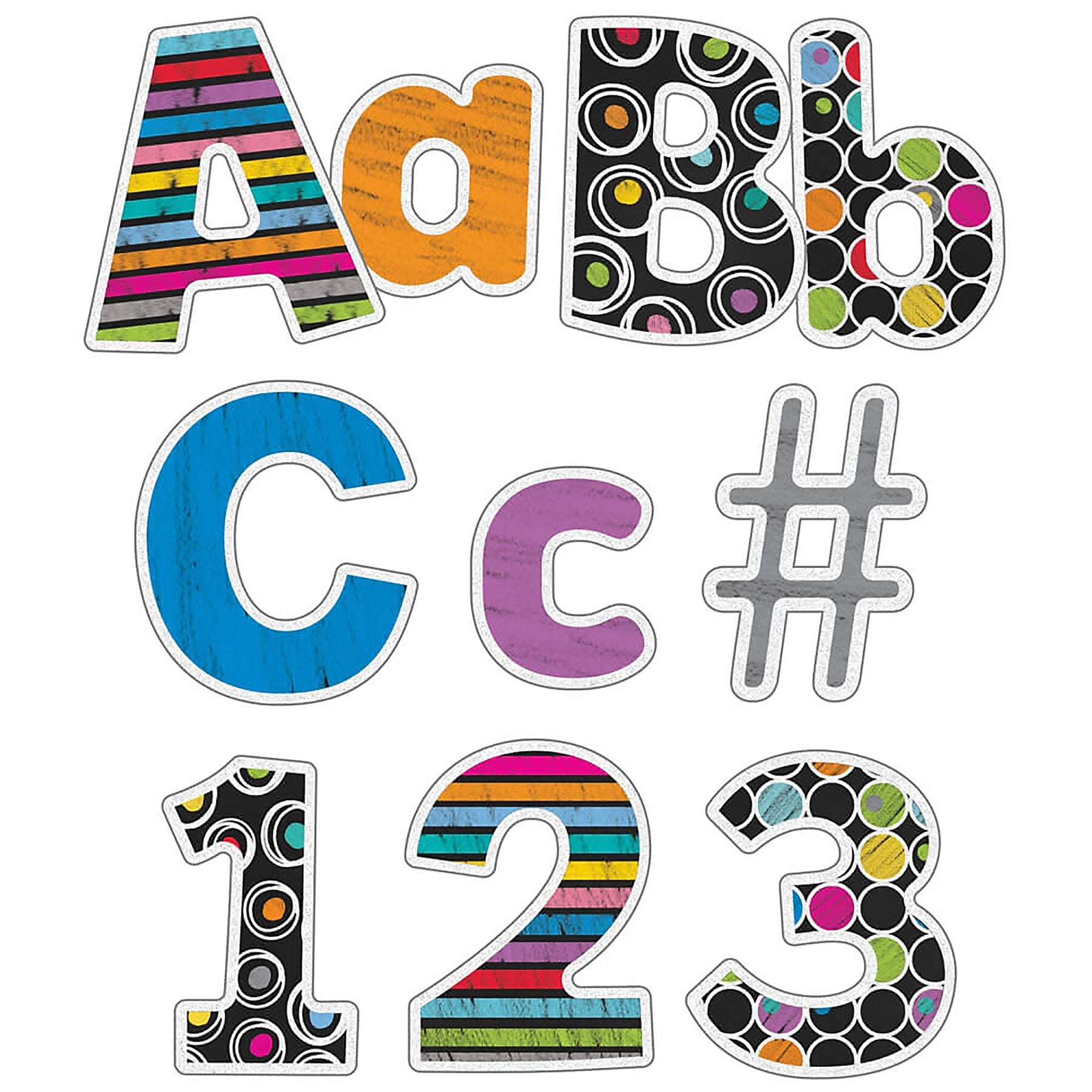 Carson Dellosa 4" Chalkboard Combo Pack EZ Letters and Numbers, 219/Pack, 3 Packs/Bundle (CD-130099-3)