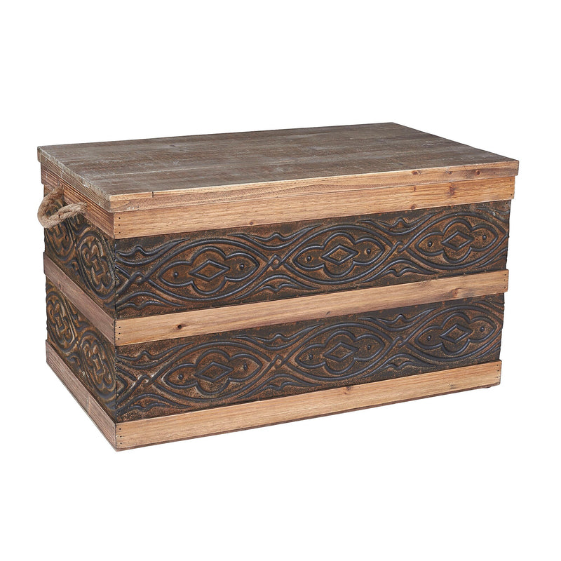 Household Essentials Decorative Wood Chest (9547-1)