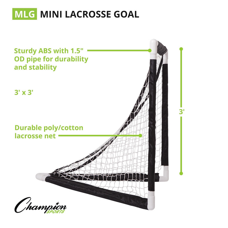 Champion Sport Mini Lacrosse Goal, White/Black (CHSMLG)