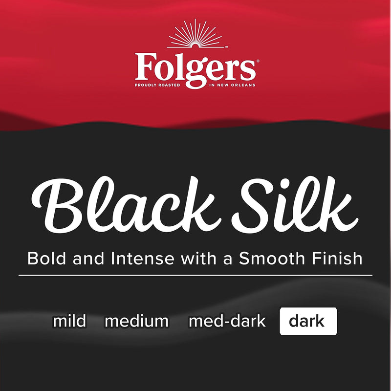 Folgers Black Silk Ground Coffee, Dark Roast, 22.6 oz., Each (SMU30439)