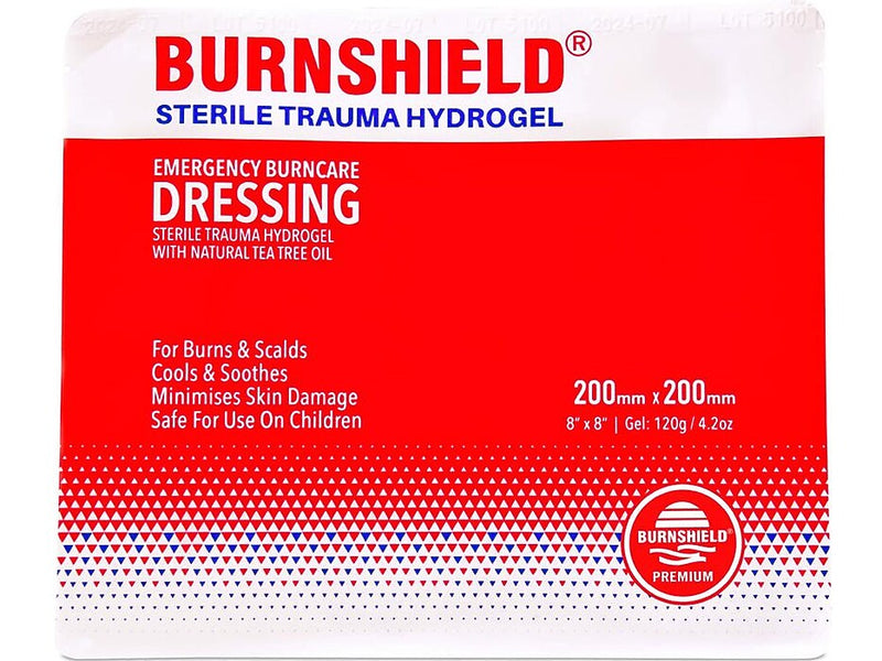 Burnshield Sterile Trauma Hydrogel Emergency Burn Dressing, 8" x 8", 5/Carton (900906)