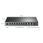 TP-Link 10-Port Gigabit Easy Smart Switch PoE, 1 Gbps, Black (TL-SG1210MPE)