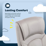 Serta Comfort Classic Ergonomic Velvet Fabric Swivel Executive Chair, Taupe (CCHR10005B)