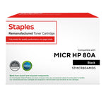 Staples Remanufactured Black Standard Yield MICR Toner Cartridge Replacement for HP 80A (TRMCR80AMDS/STMCR80AMDS)
