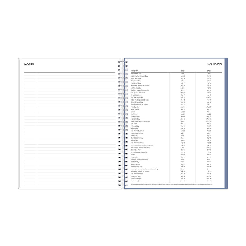 2025-2026 Blue Sky Tanya Blue 8.5" x 11" Academic Year Daily Planner, Plastic Cover, Multicolored (156259)