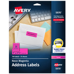 Avery Sure Feed Laser Address Labels, 1" x 2 5/8", Neon Magenta, 750 Labels/Pack (5970)