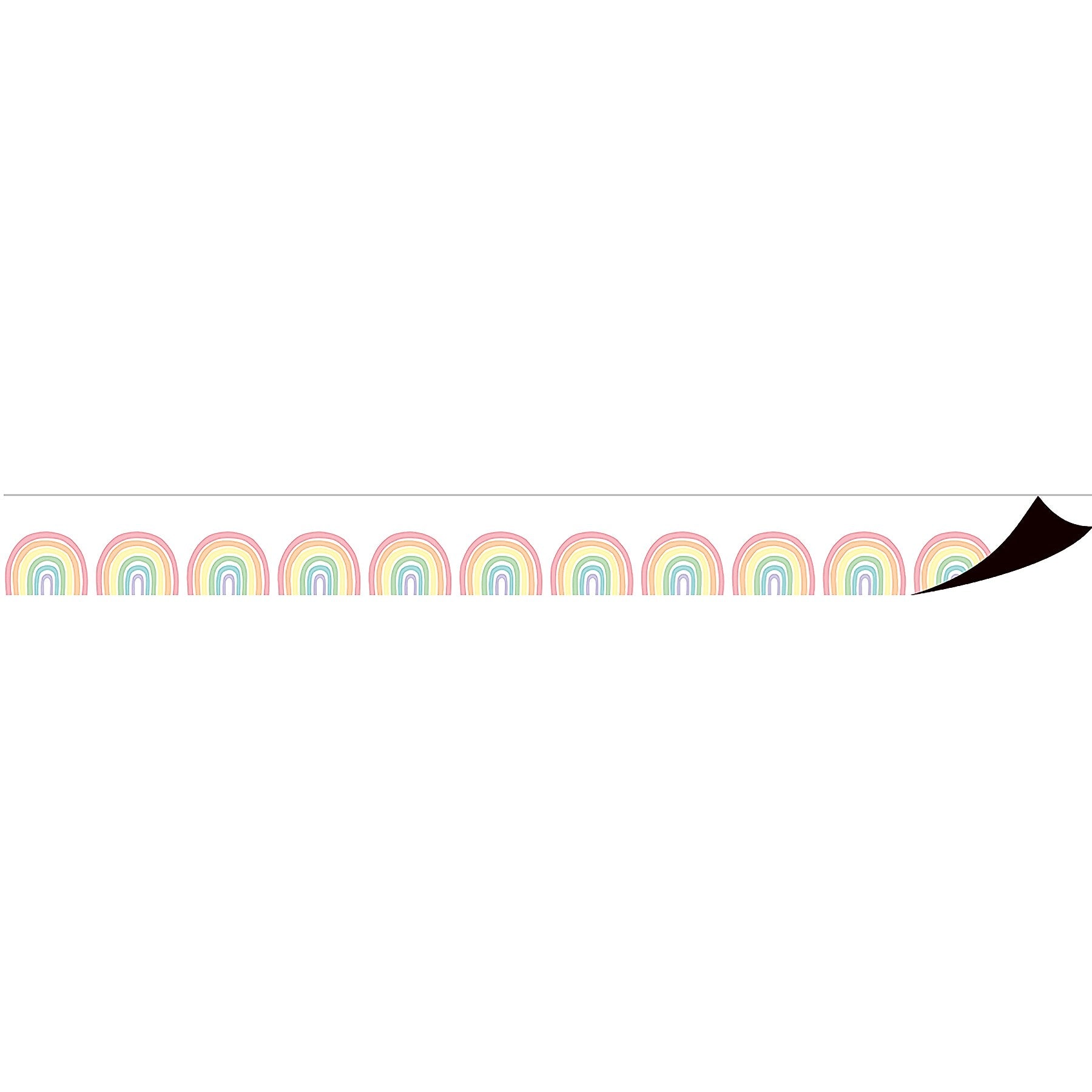 Teacher Created Resources Pastel Pop Rainbows Magnetic Border, 1.5" x 2', 12/Pack, 2/Bundle (TCR77574-2)