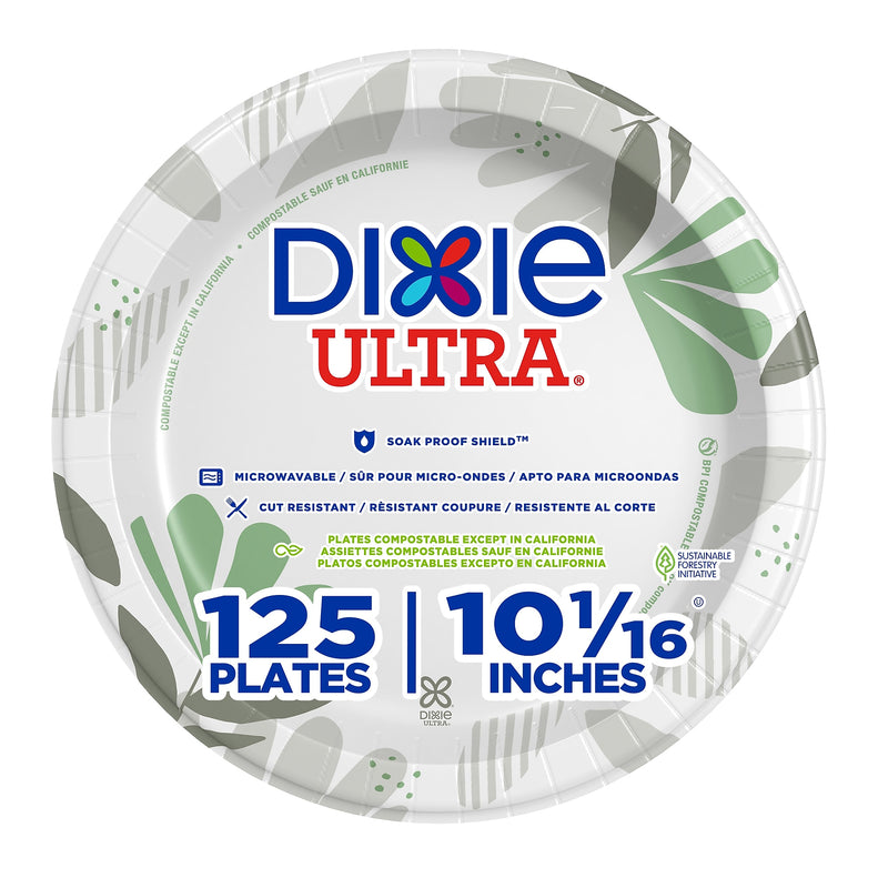 Dixie Ultra Pathways 10" Paper Plates, Multicolored, 125 Plates/Pack (SXP10PATH)