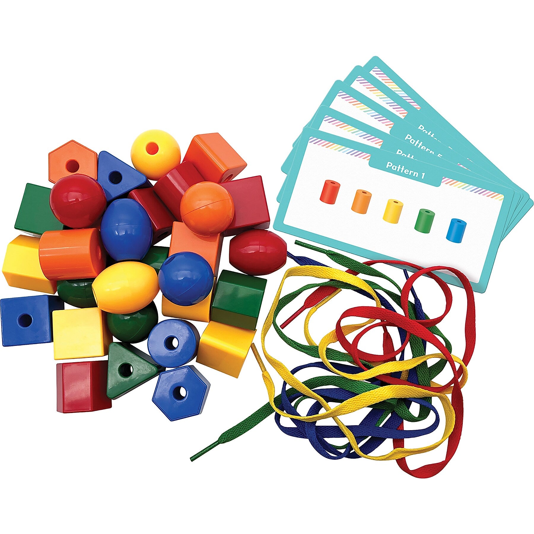 Teacher Created Resources Lacing Beads, Multicolored, 39 Pieces/Set (TCR21033)
