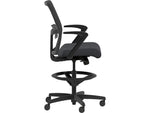 HON Ignition 2.0 ReActiv Back Vinyl Task Stool with Footrest and Lumbar Support, Black  (HITSRA.S0.F.H.0S.SX23.BL.SB.T)