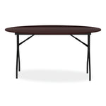 Alera® Round Wood Folding Table, 59 dia x 29.13h, Mahogany (ALEFT7260DMY)