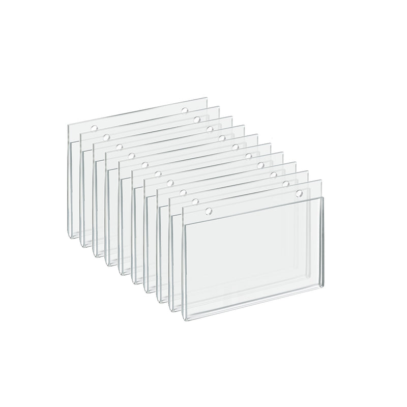 Azar Sign Holder, 5" x 4.25", Horizontal, Wall Mounted, Clear, Acrylic, 10/Pack (162725)