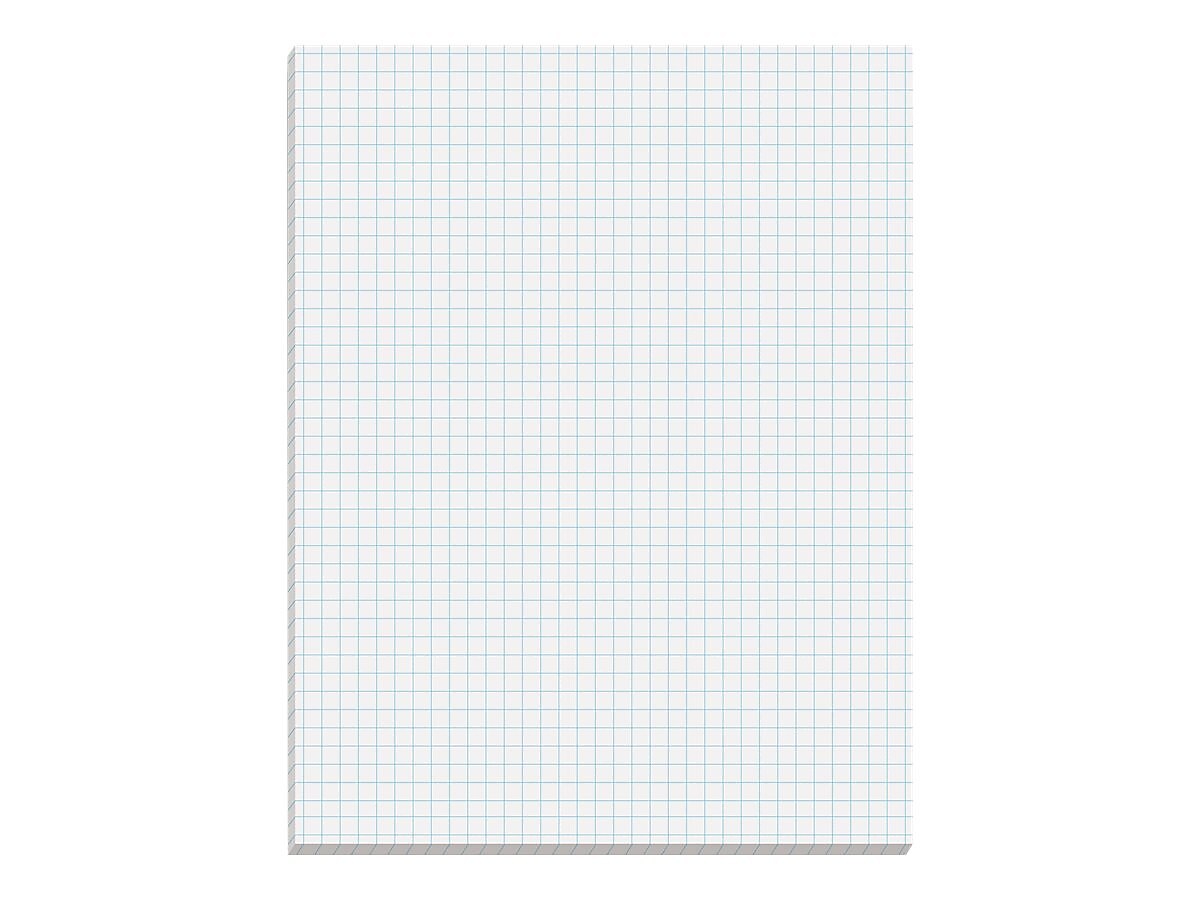 Better Office Graph Pad, 8.5" x 11", Quad-Ruled, White, 50 Sheets/Pad (25602)