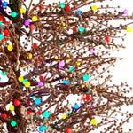 Nearly Natural 7-ft Frosted Berry Twig Artificial Christmas Tree with 450 Multicolored Gum Ball LED Lights (T3258)