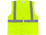 Protective Industrial Products High Visibility Sleeveless Safety Vest, ANSI Class R2, Lime Yellow, 3XL (302-0702Z-LY/3X)