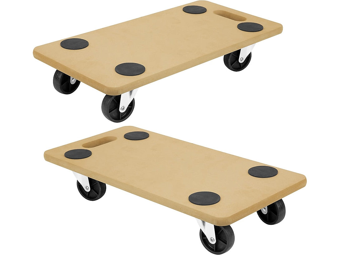 Mount-It! Small Platform Mover Dolly, 220 lb. Capacity, Light Brown, 2/Pack (MI-927)