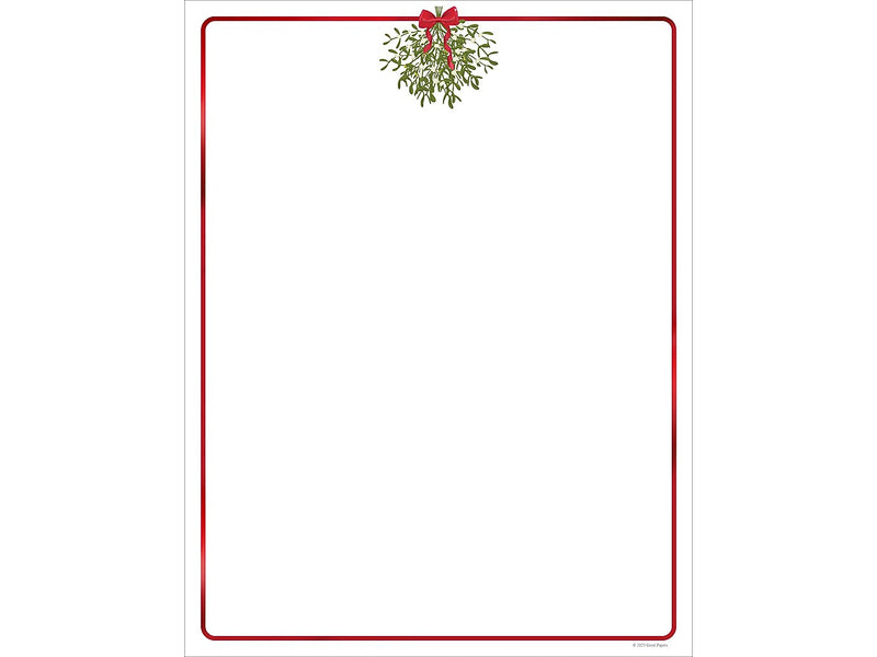 Great Papers Hanging Mistletoe Seasonal Letterhead, Multicolor, 25/Pack (2023045)