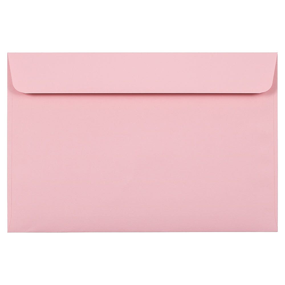 JAM Paper Booklet Envelope 6" x 9", Baby Pink, 100/Pack (23512969d)