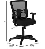 Alera Etros Mesh and Fabric Office Chair with Fixed Arms, Black (ALEET42ME10B)