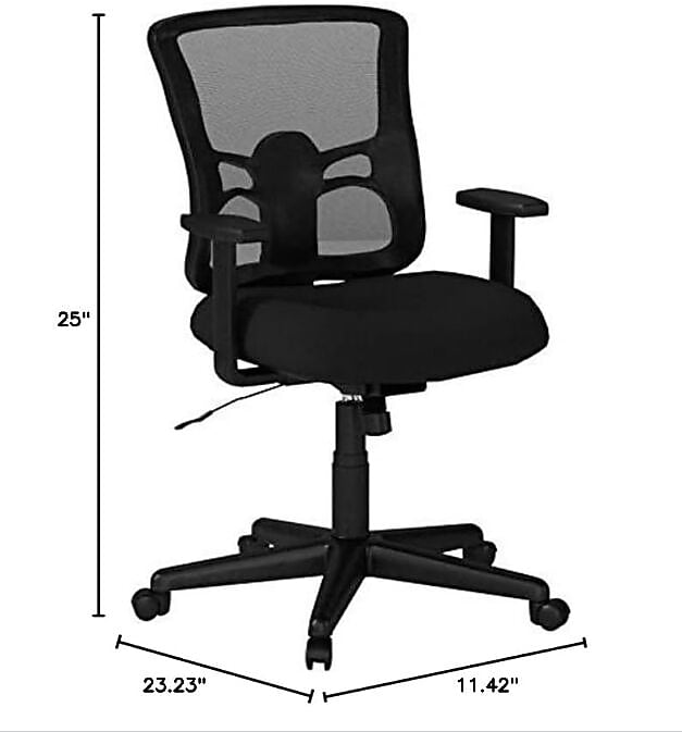 Alera Etros Mesh and Fabric Office Chair with Fixed Arms, Black (ALEET42ME10B)