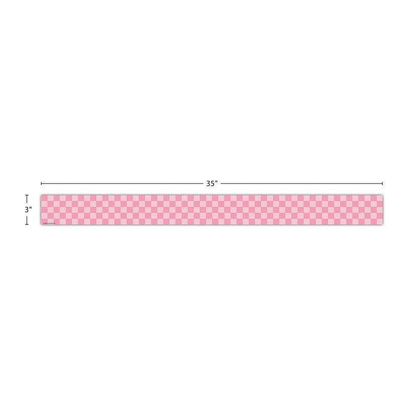 Teacher Created Resources Straight Border Trim, 3" x 2.92', Cool for School Pink Checkers, 12/Pack, 6 Packs/Bundle (TCR9332-6)