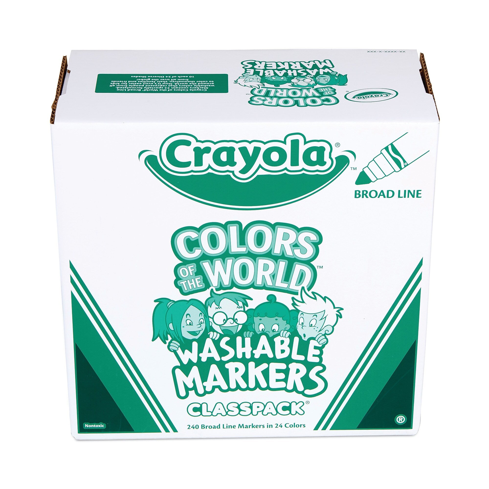 Crayola® Ultra-Clean Washable Marker Classpack, Broad Bullet Tip, 8 Assorted Colors, 192/Pack