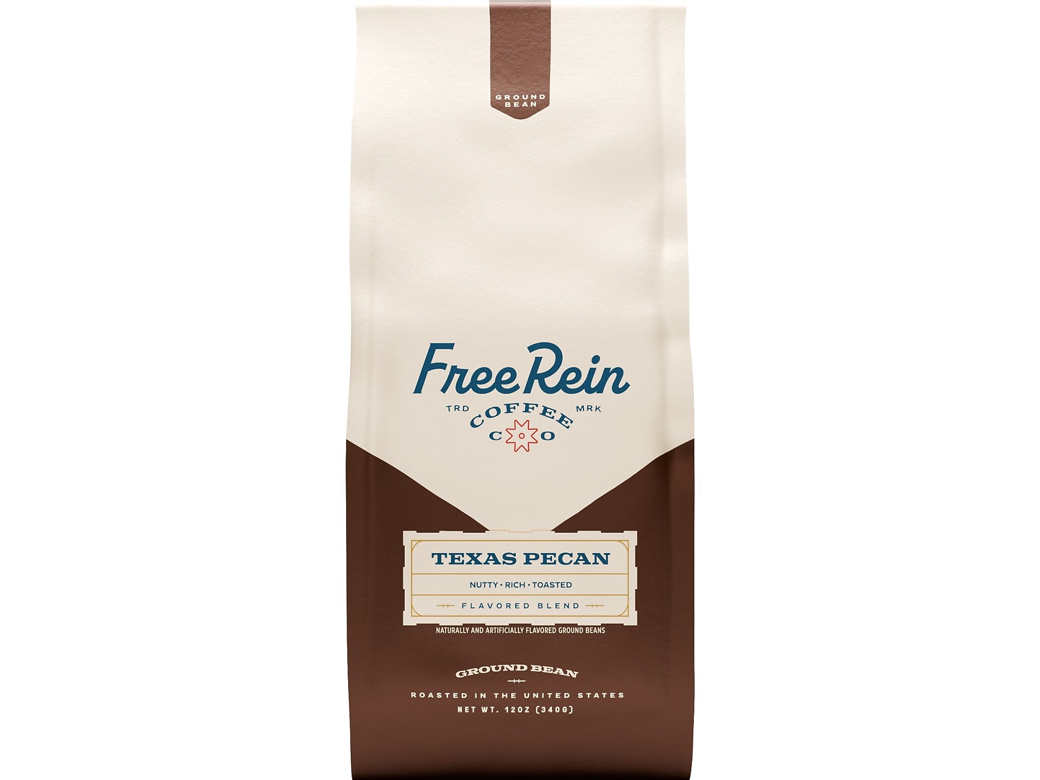 Free Rein Texas Pecan Ground Coffee Packet, Medium Roast, 12 oz. (810138360194)