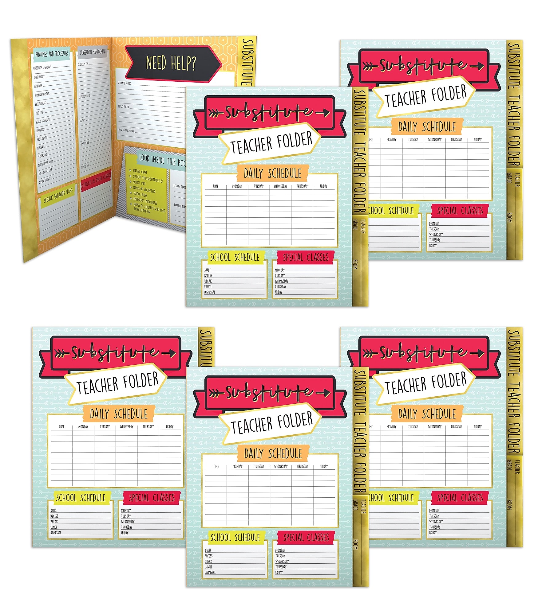 Carson Dellosa Education 6-pack Aim High Substitute Teacher Folder