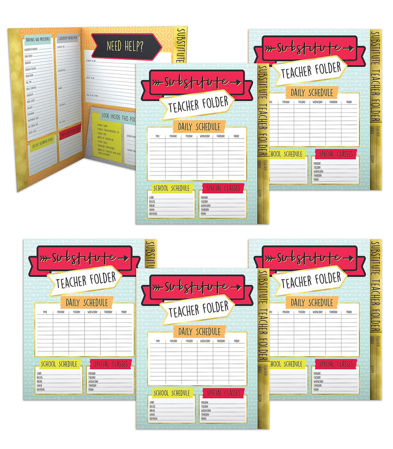 Carson Dellosa Education 6-pack Aim High Substitute Teacher Folder