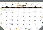 2025-2026 Plato Busy Bees 14" x 10" Academic Monthly Desk Pad Calendar (9798330700035)