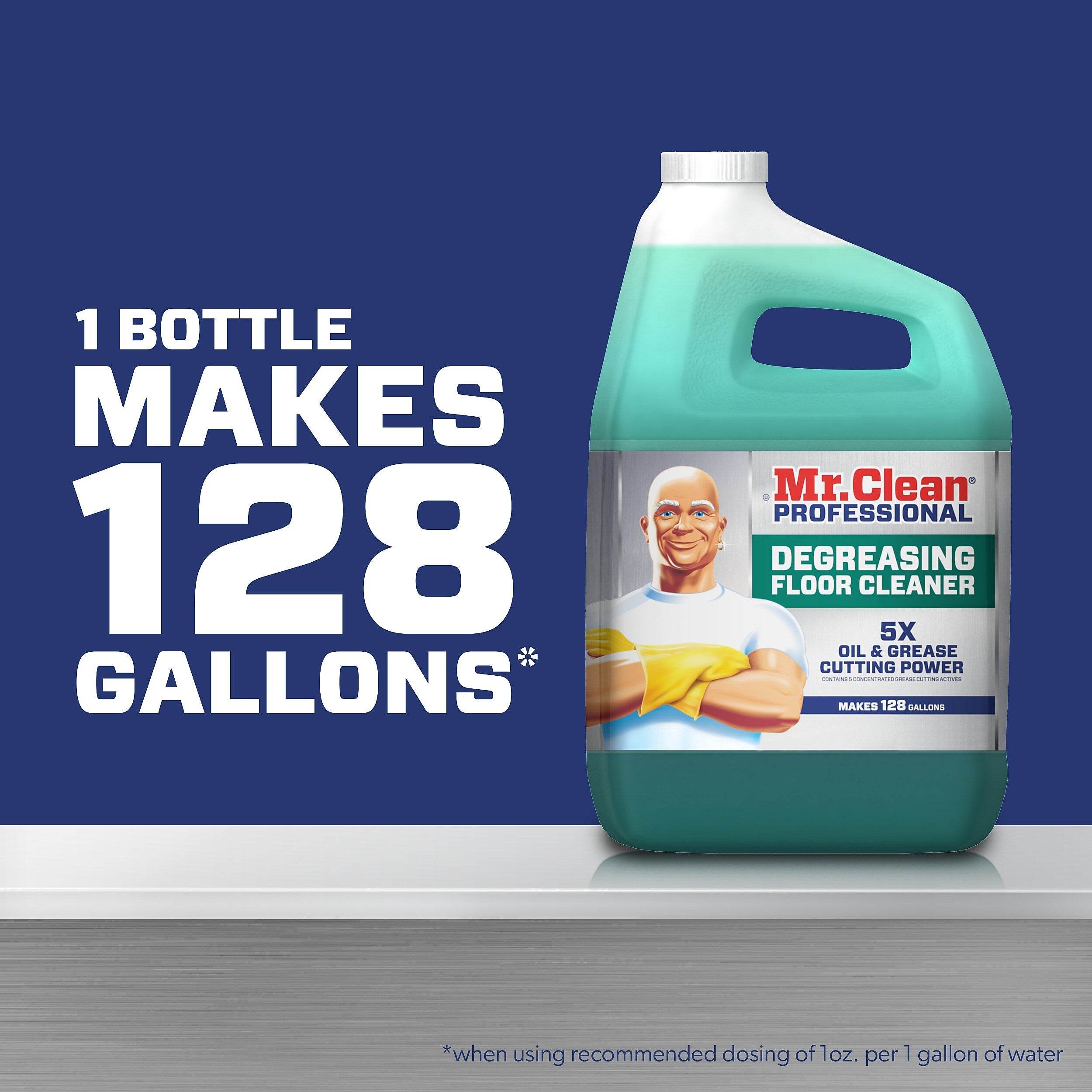 Mr. Clean Professional Degreasing Floor Cleaner, Clean Scent, 1 Gallon (19858)