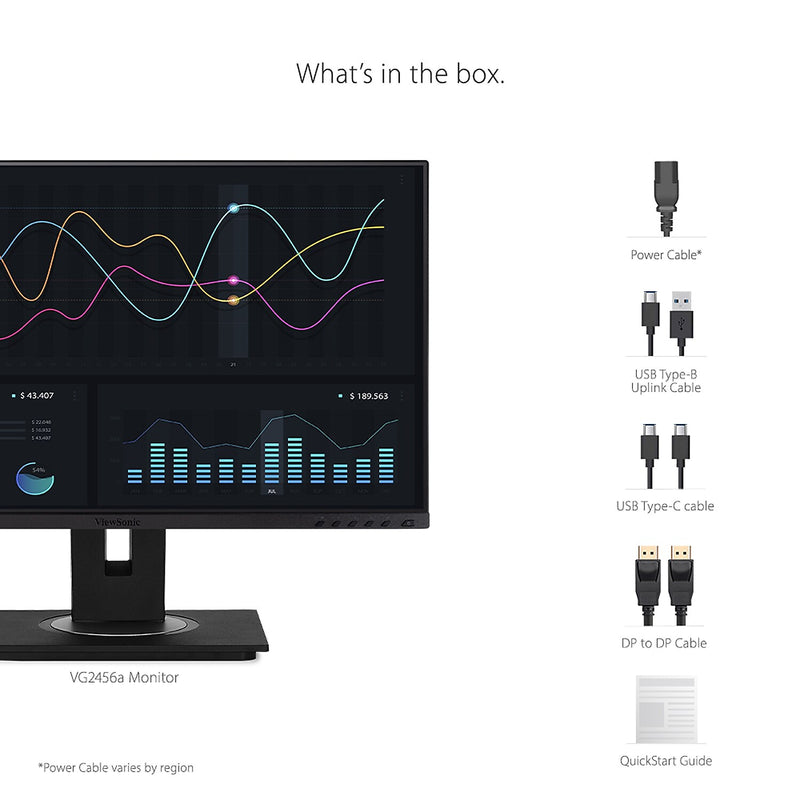 ViewSonic 24" 60 Hz LED Monitor, Black (VG2456A)