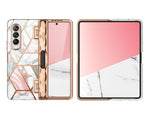 i-Blason Cosmo Pro Marble Pink Snap Case for Samsung Galaxy Z Fold4 (Galaxy2022-ZFold4-5G-Cosmo-Pen-SP-Marble)