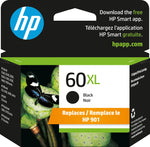 HP 60XL Black High Yield Ink Cartridge, Prints Up to 600 Pages (CC641WN#140)