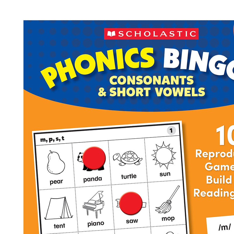 Scholastic Teaching Solutions Phonics Bingo: Consonants & Short Vowels Activity Book (SC-9781546106487)