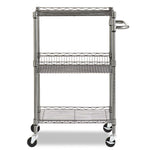 Alera 2-Shelf Wire Utility Cart, Anthracite Black (ALESW342416BA)