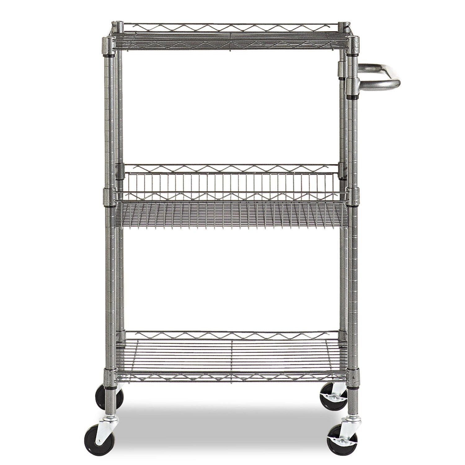 Alera 2-Shelf Wire Utility Cart, Anthracite Black (ALESW342416BA)