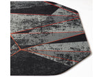 Anji Mountain Rug'd Cracked Ice Carpet & Hard Floor Chair Mat, 36" x 48", Gray/Red (AMB9103)