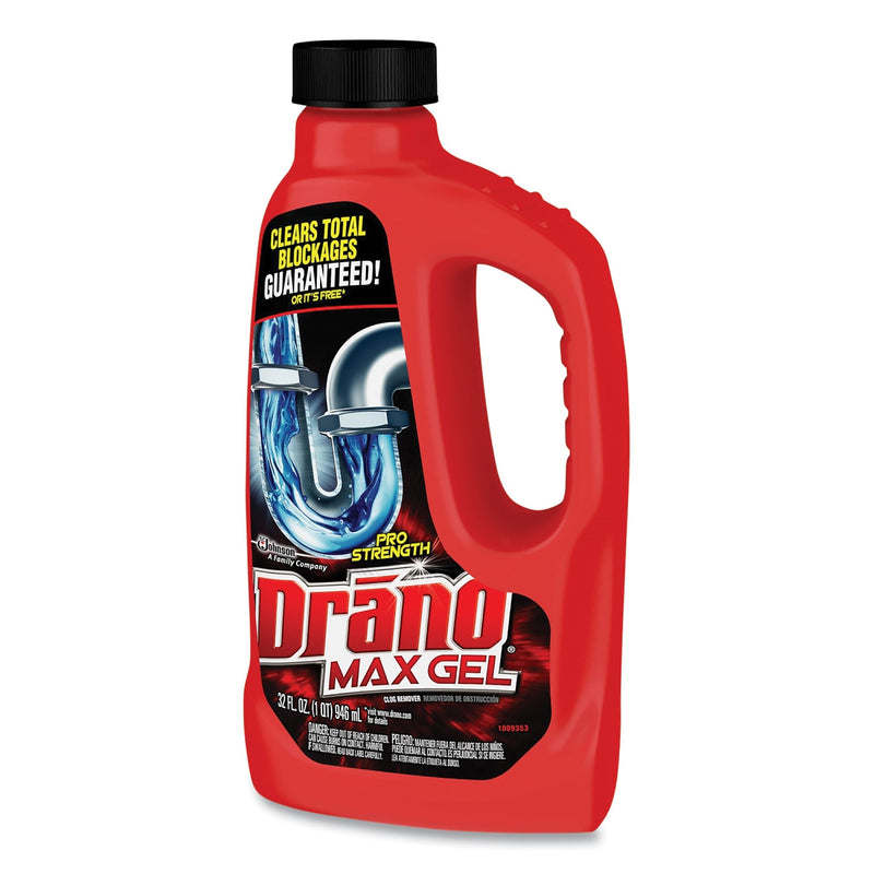 Drano Max Gel Clog Remover Degreaser, 32 oz., 12/Carton (694768)