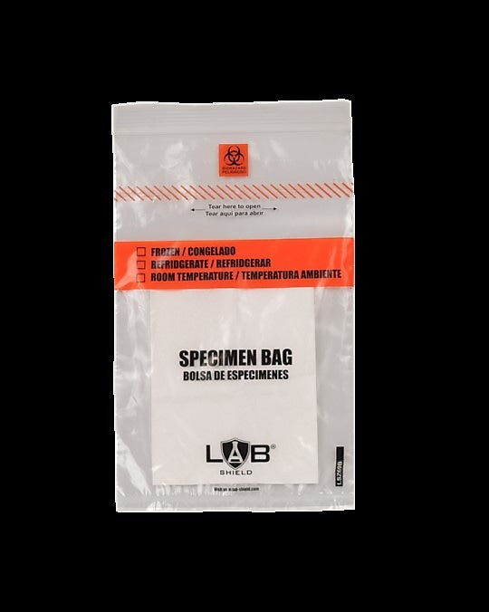 Specimen Bag Clear Biohazard w/ Absorbents
