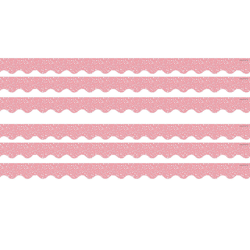 Teacher Created Resources Border Trim, 2.19" x 2.92', Composition Pink Scalloped, 12/Pack, 6 Packs/Bundle (TCR9316-6)