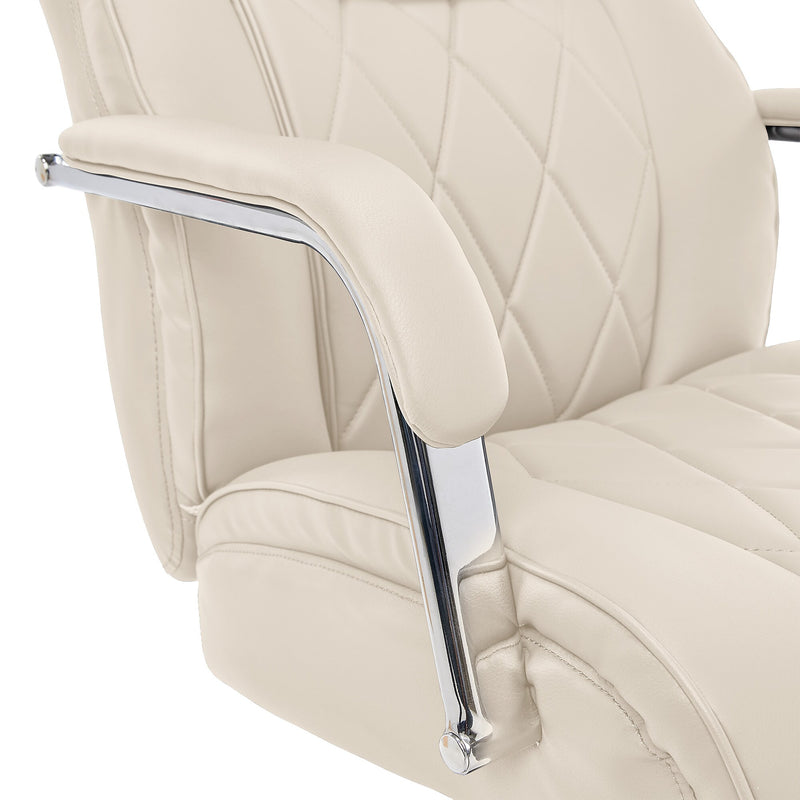 La-Z-Boy Sutherland Ergonomic Bonded Leather Swivel Computer and Desk Chair, Ivory (CHR10048C)