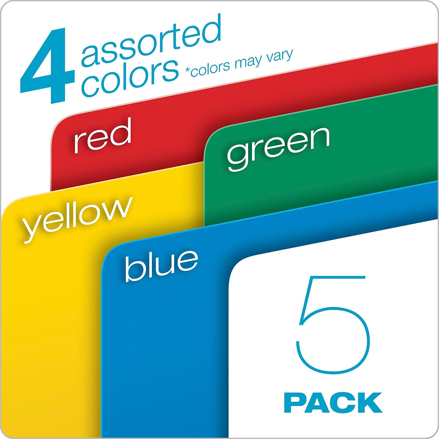 Pendaflex File Pockets, Reinforced, 3 1/2" Expansion, Letter Size, Assorted Colors, 5/Box (51524E5 ASST)