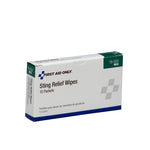 First Aid Only Sting Relief Wipes, 10/Box (19-002)